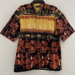 Casa Moda Floral Geometric Print Shirt large